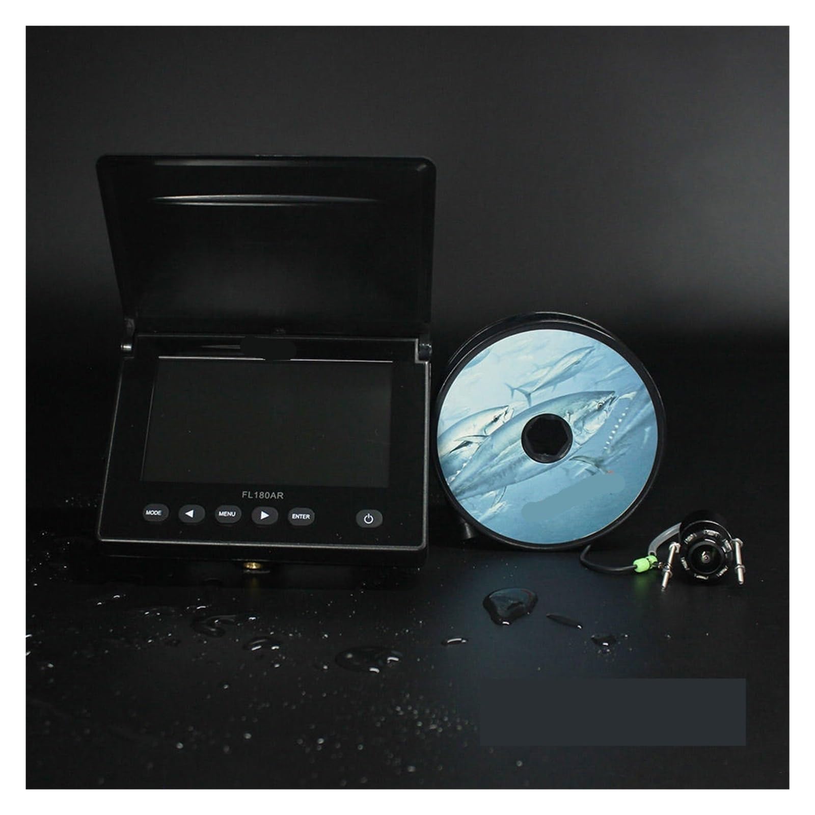 Detector de Peces, FL180AR Buscador de Peces portátil Recargable Detector Sonar Profundidad 183 m