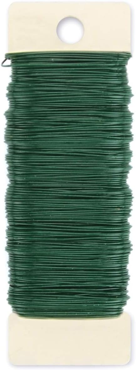 Darice 24-Gauge Green Paddle Floral Wire – Strong, Flexible Green Wire for Crafts, Floral Arrangements and Home Projects – Great for Holiday Ribbons, Wreaths and Garland – Easy to Cut, 59 Yards (3202-01)