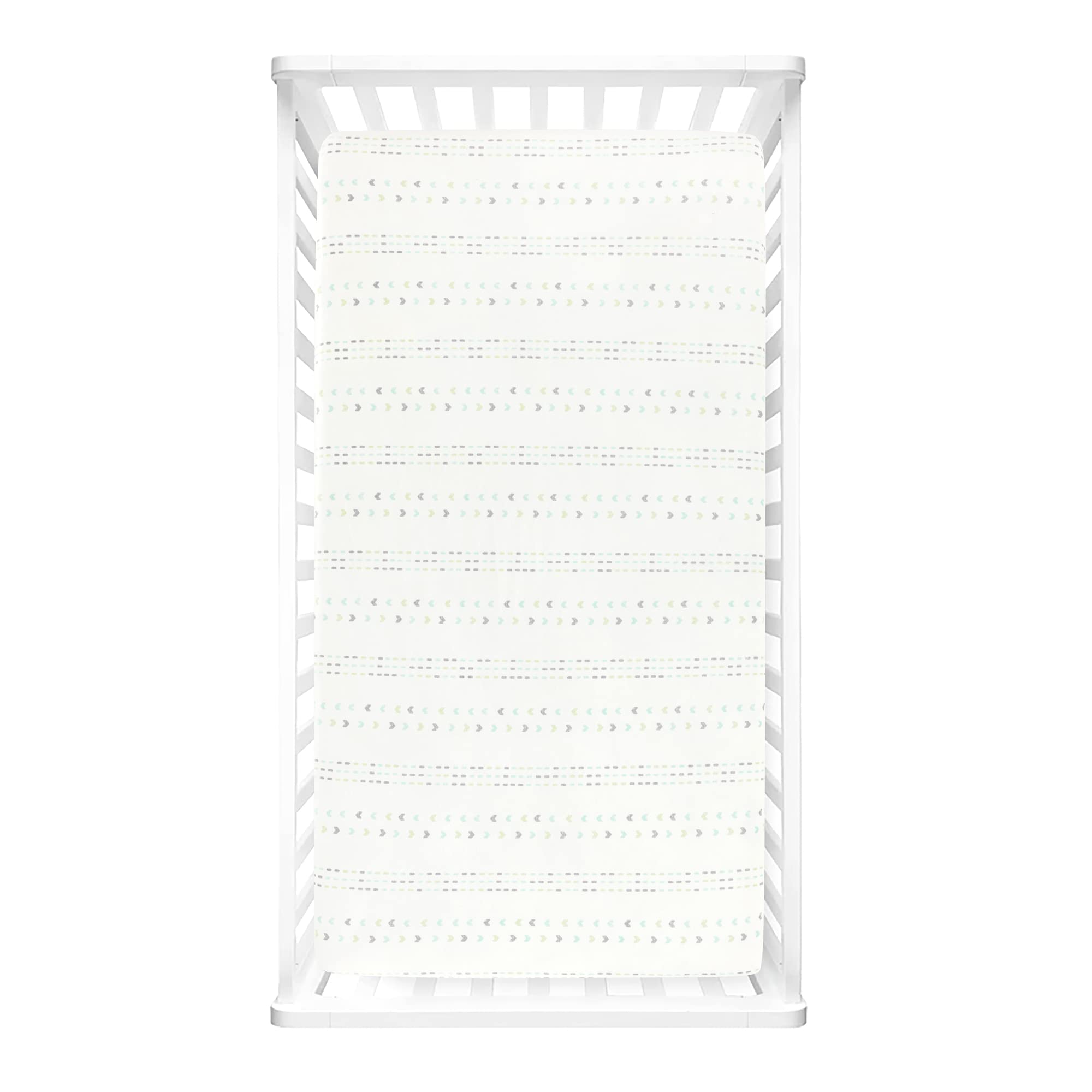Lush Decor Hygge Sloth Geo - Sábana bajera ajustable para cuna (132 x 71 x 22 cm), color gris