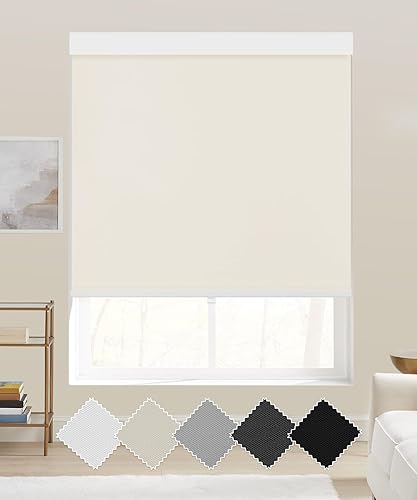 Persianas enrollables opacas para ventanas, 35 x 72 pulgadas, para dormitorio interior, persianas enrollables sin cordón con protección UV para el