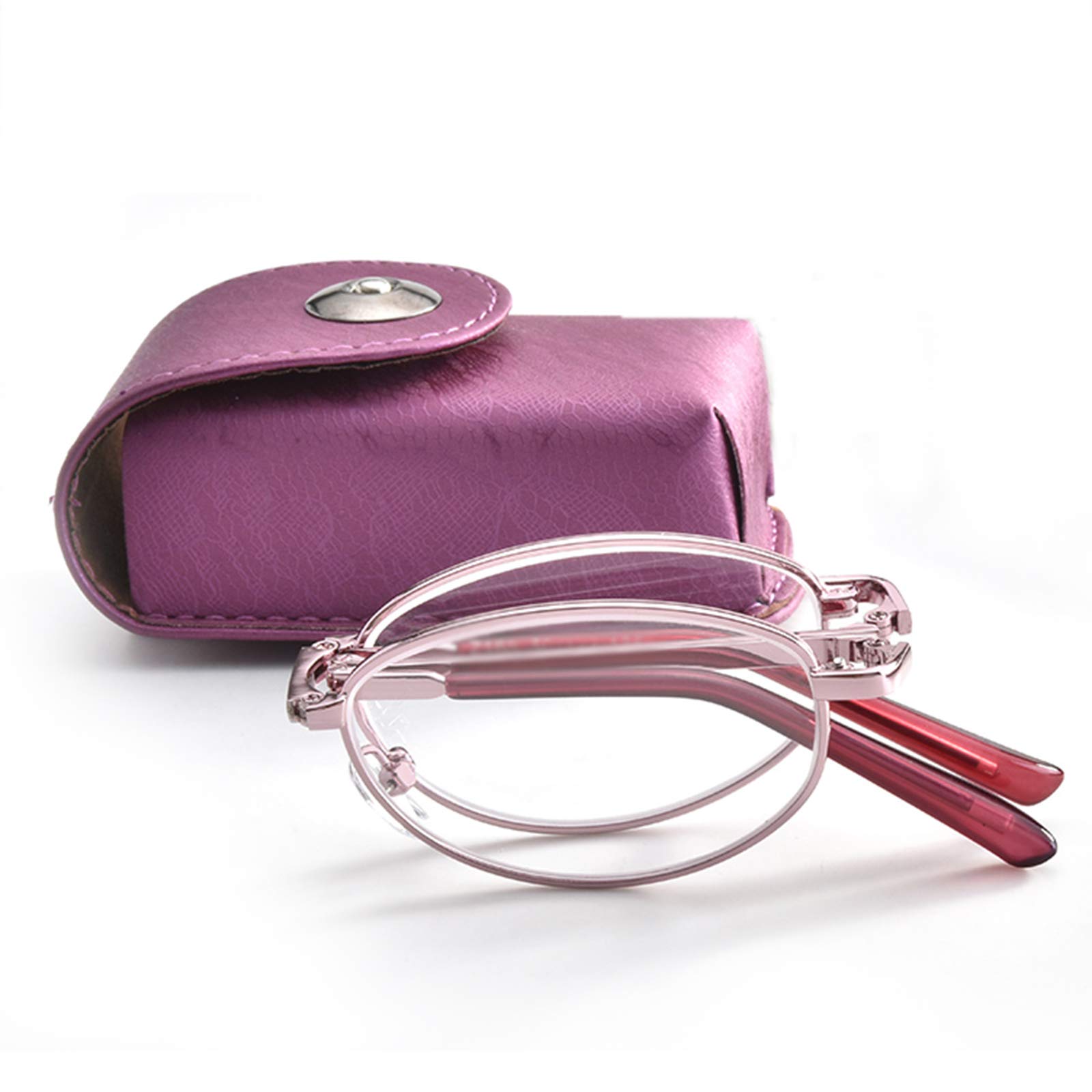 Gafas De Lectura Las Gafas para La Caja De Lectura Incluyen Protección Anti-Azul Anti-Azul De Alta Definición, Plegado Y Cristal HD Portátil.,+2