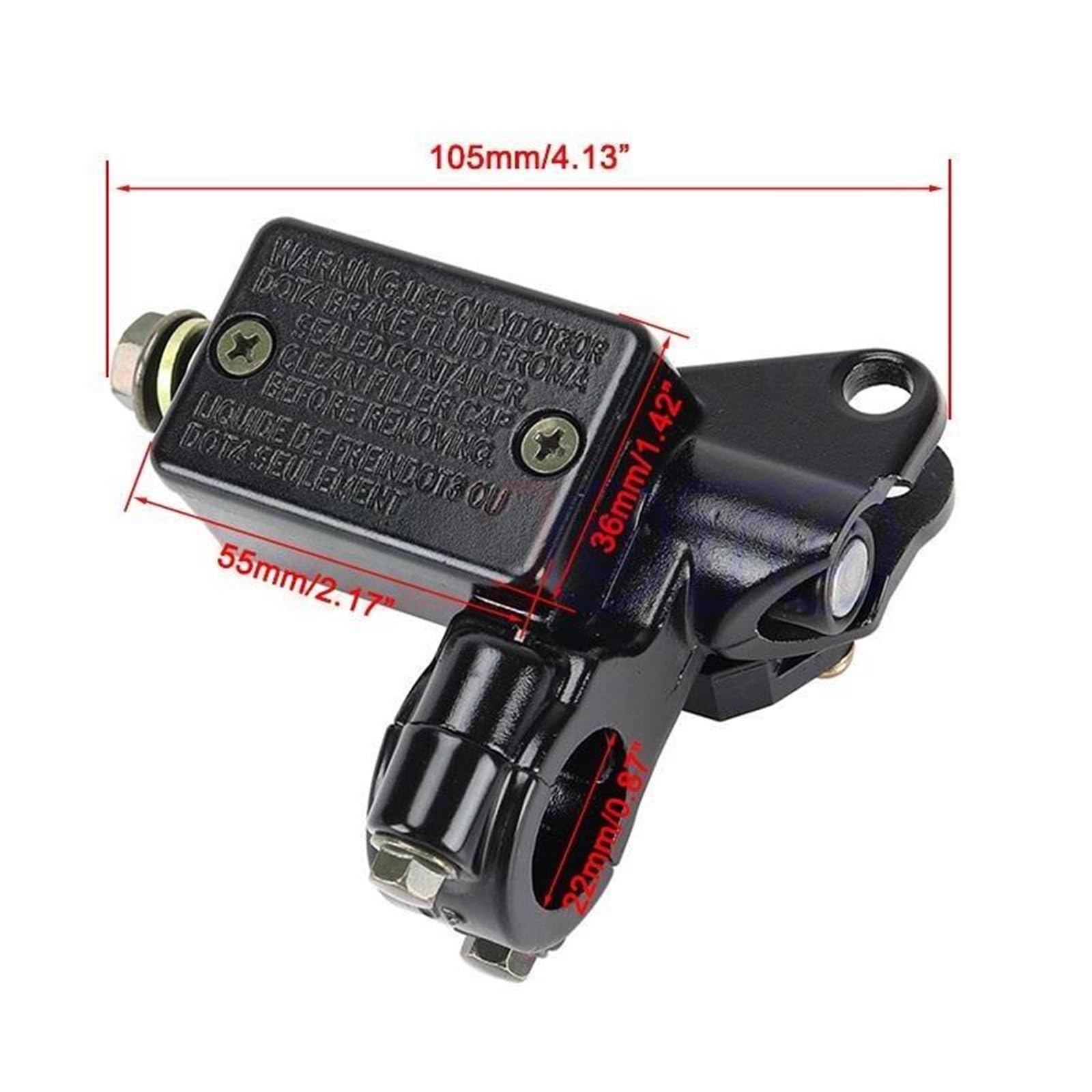 Pompa idraulica universale per cilindro principale freno anteriore frizione per moto da 16 mm, nera, 7/8" e 22 freno breve leva frizione
