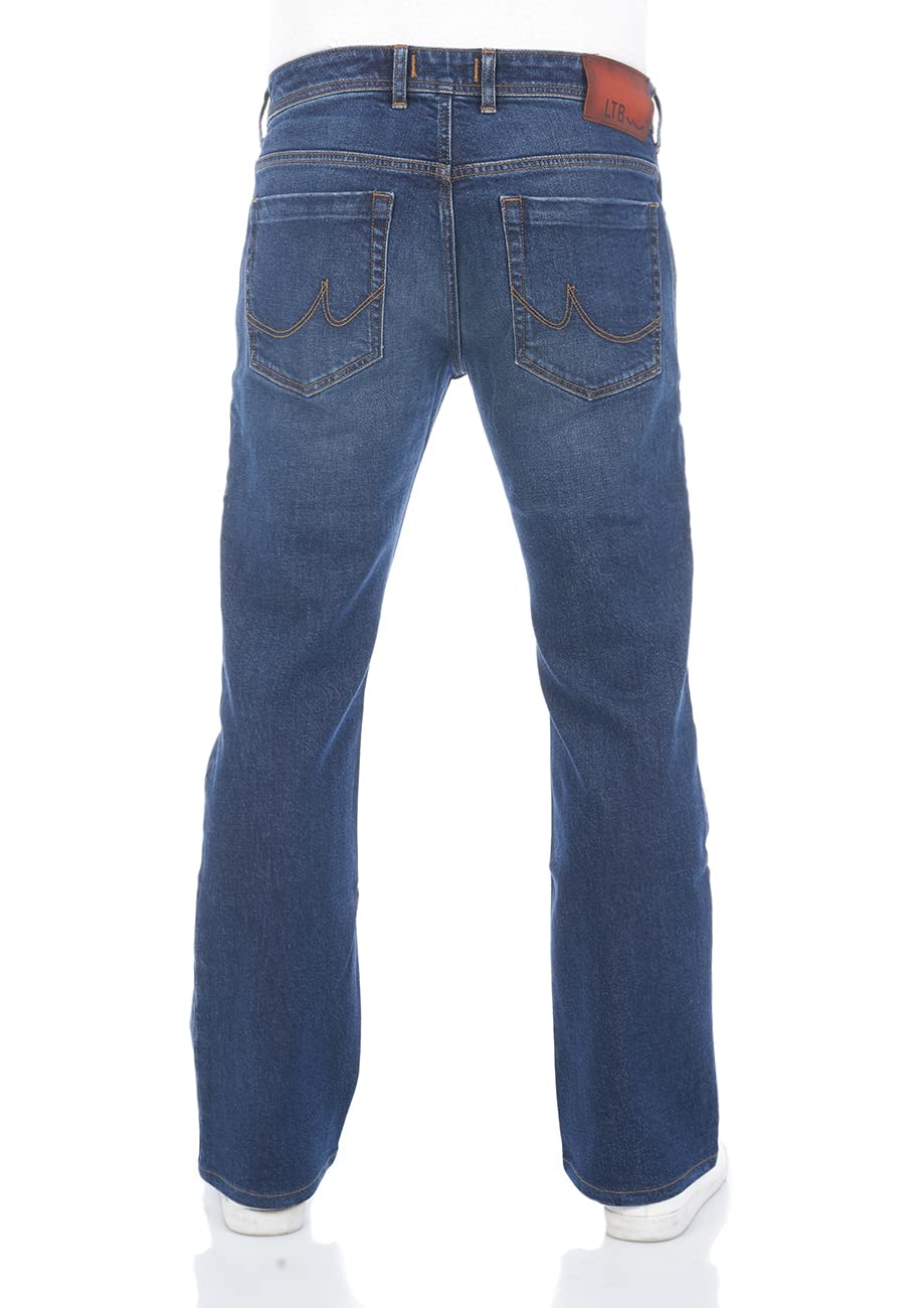 Spodnie męskie Bootcut Timor Denim Stretch głęboki ściągacz niebieski czarny 28W - 40W 30L - 36L