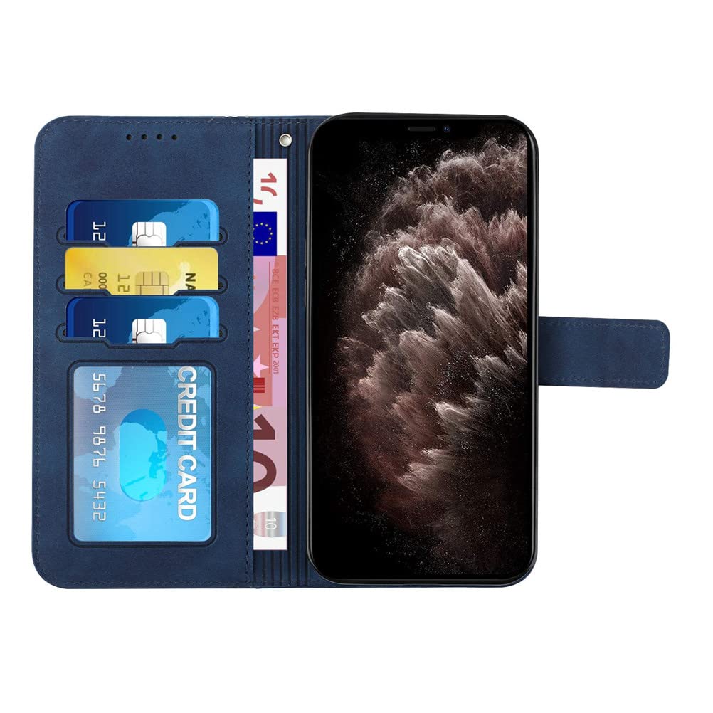 Custodia Portafoglio In Pelle Per Nokia G10/G20 - Vintage Con Slot E Supporto - Blu