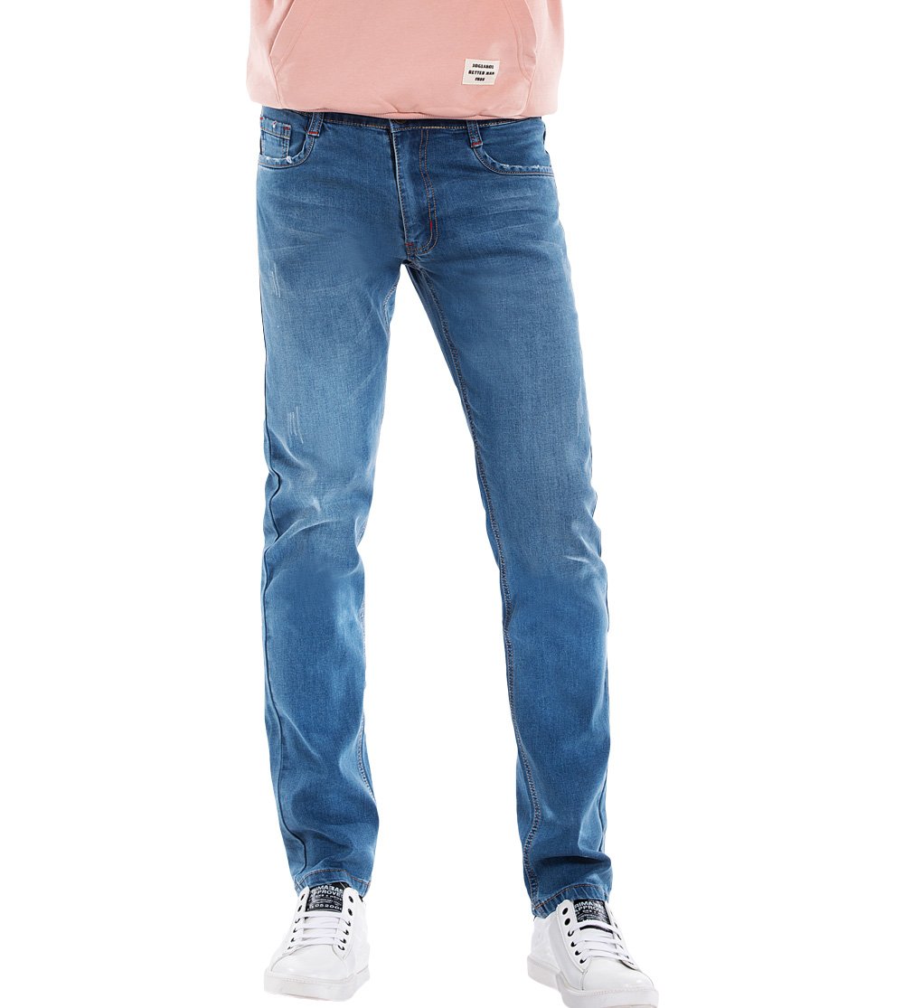 WULFUL Mens Slim Fit Comfortable Stretch Denim Pants