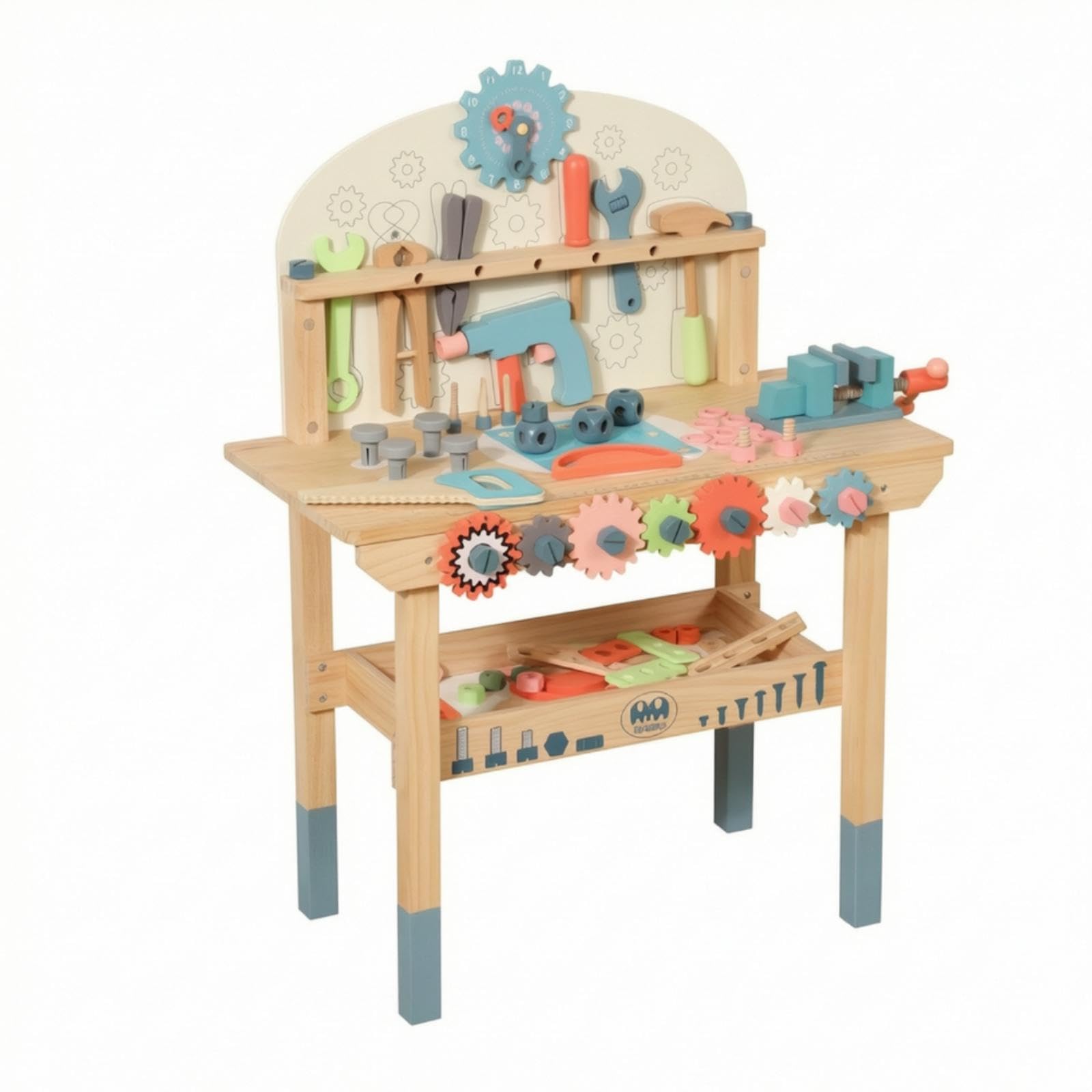 Wooden Tool Bench Colorful Children's Tool Bench Educational Toy Workbench for Young Children, Preschoolers, Playroom, Preschool, Classroom-image-35