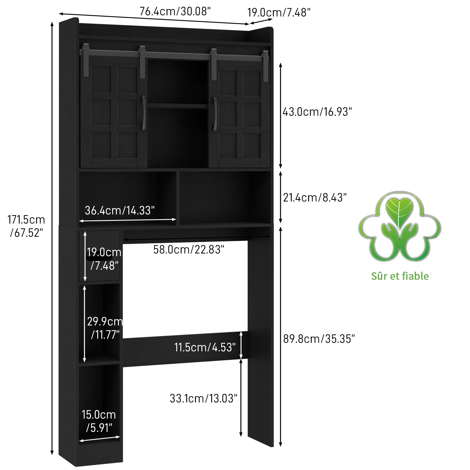 Armoire murale avec portes coulissantes pour toilettes et mini machine à