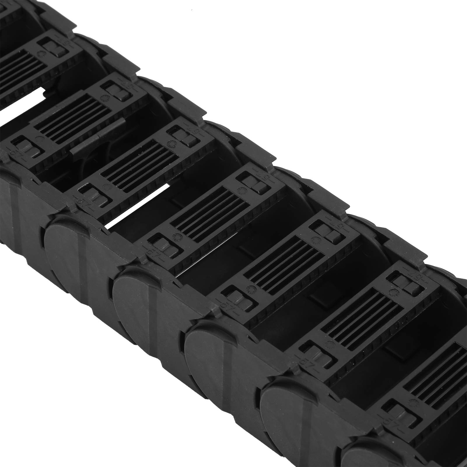 Cable Drag Chain, Black Plastic Cable Wire Carrier, Low Noise Drag Chain, 0.7M Length for CNC Engraving Machine, Detachable Combinable, Chains (D25*38)