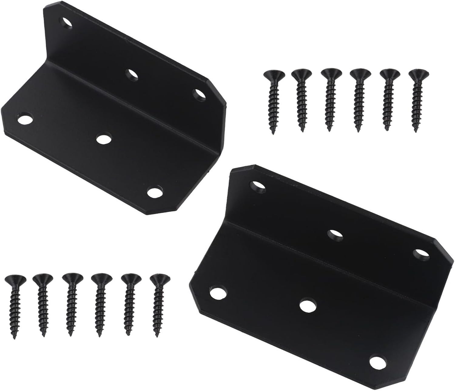 Black 90 Degree L Angle Brackets 100x100x50mm Heavy Duty Carbon Steel Corner Brackets With Holes For Wood Metal Furniture Support Shelf Joist Reinforcement(4 Sets)
