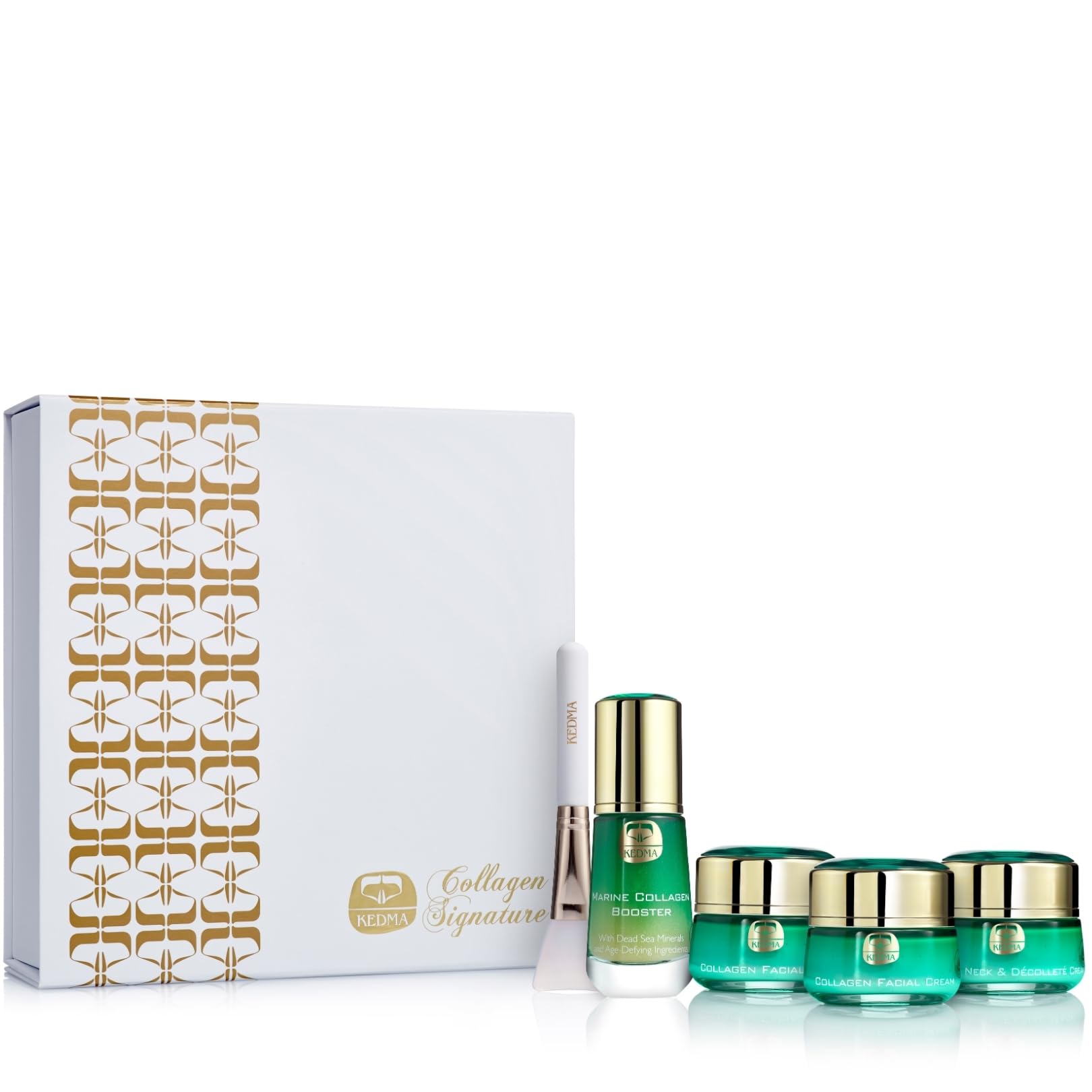 Kedma - Set Cura Viso Collagene - Maschera, Crema, Siero e Crema Collo/Décolleté - Idratazione e Compattezza - 4 Prodotti