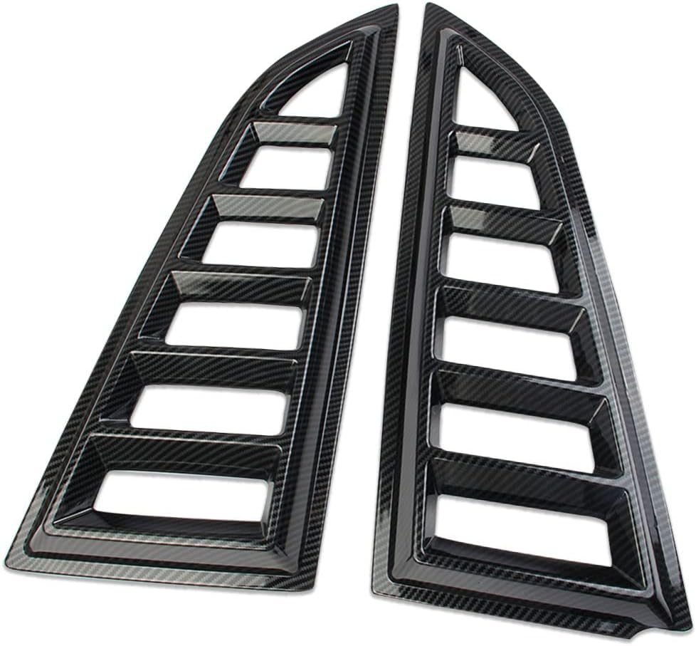 Korlot Carbon Fiber Side Window Louvers Air Vent Shades Cover Blinds for Chevrolet Corvette C7 2014-2019