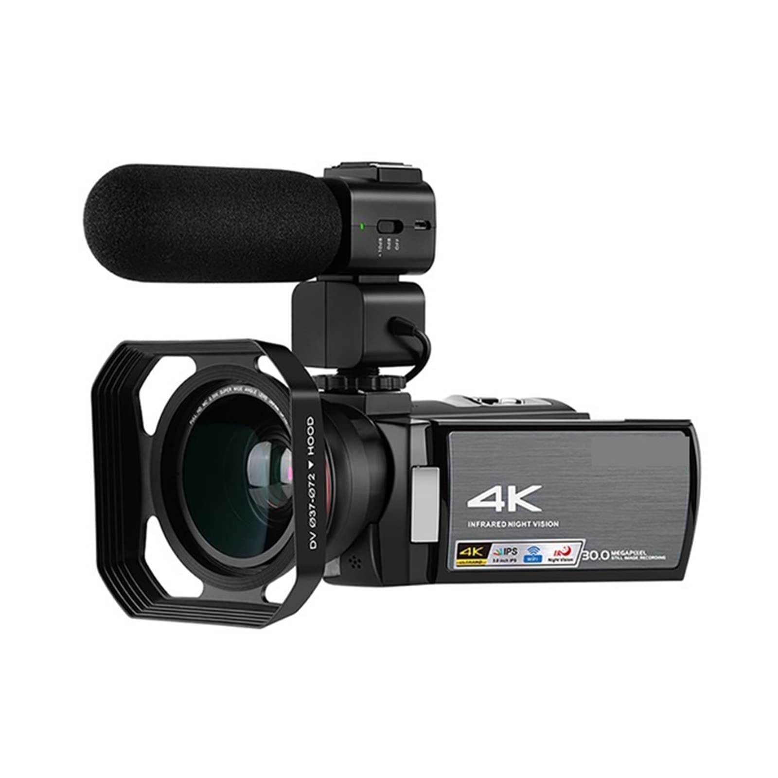 Caméra vidéo 4K Caméscope de Vision Nocturne IR Caméras Vlog numériques Full HD Professionnel(5tons 2.5tons)