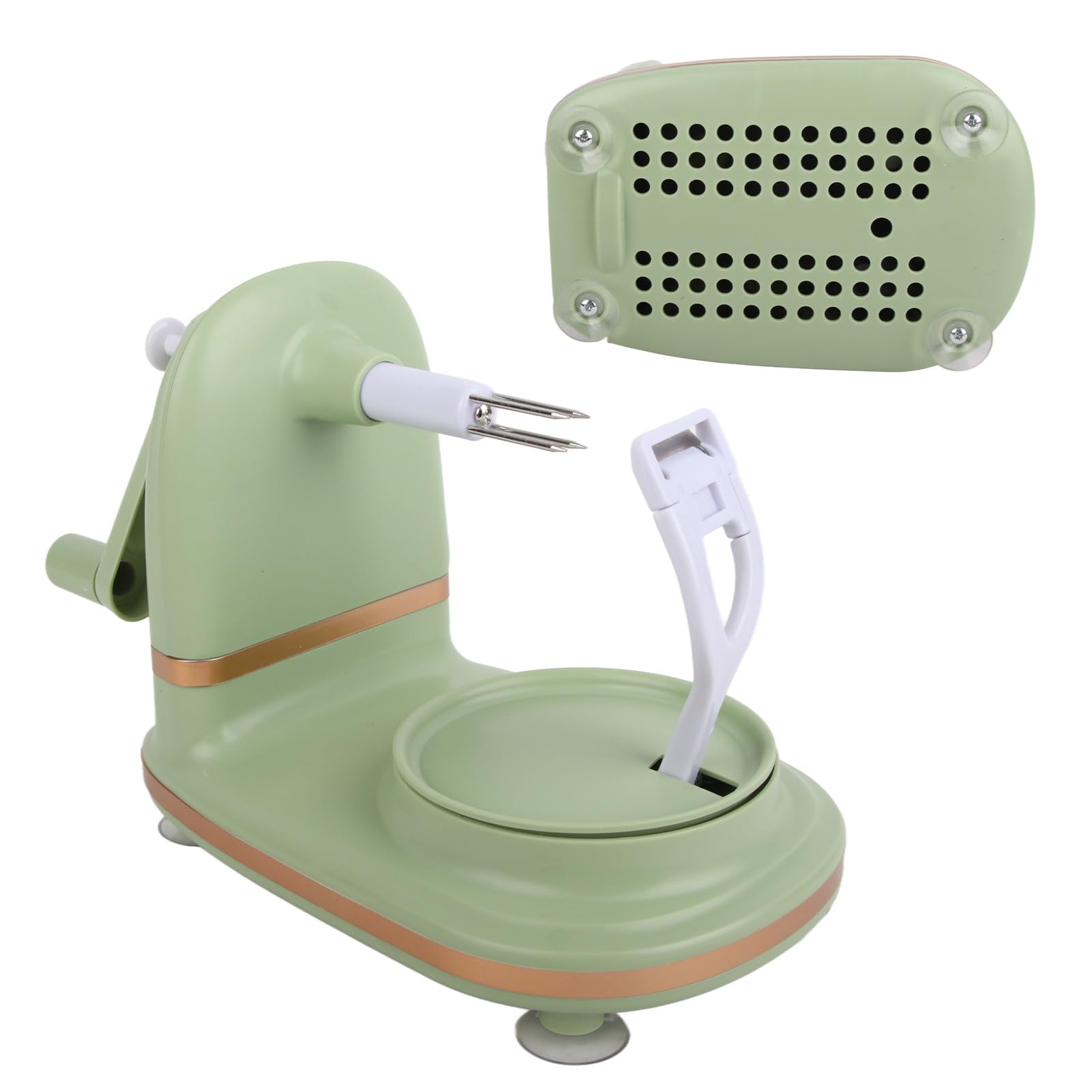 Manivela Peladora de Manzanas, Fácil de Usar, Peladora de Manzanas con Manivela de Acero Inoxidable para Cocina, Máquina Peladora de Frutas para el Hogar con Material PP (Verde