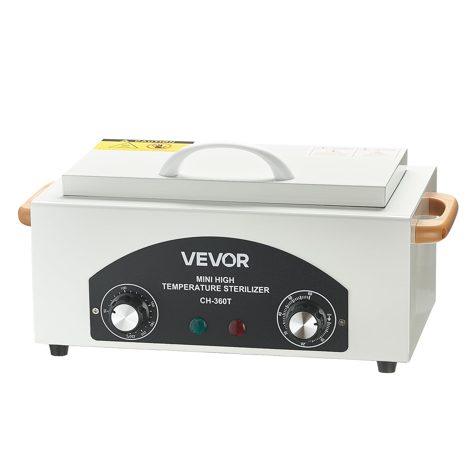 VEVOR Stérilisateur à Air Chaud 2 L 300 W, Boîte de Désinfection à Haute Température, Température et Durée Réglables, pour Nettoyage des Outils d'Onglerie, Labo, Maison, Salon de Manucure et de Beauté