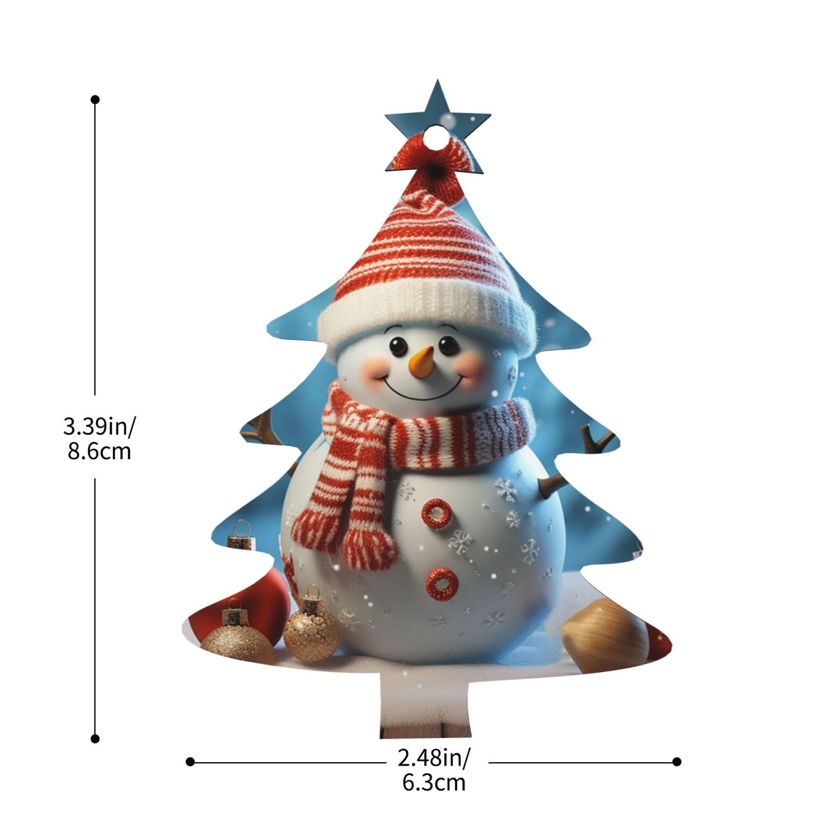 Kerst Ornamenten Leuke 2D Sneeuwpop Houten