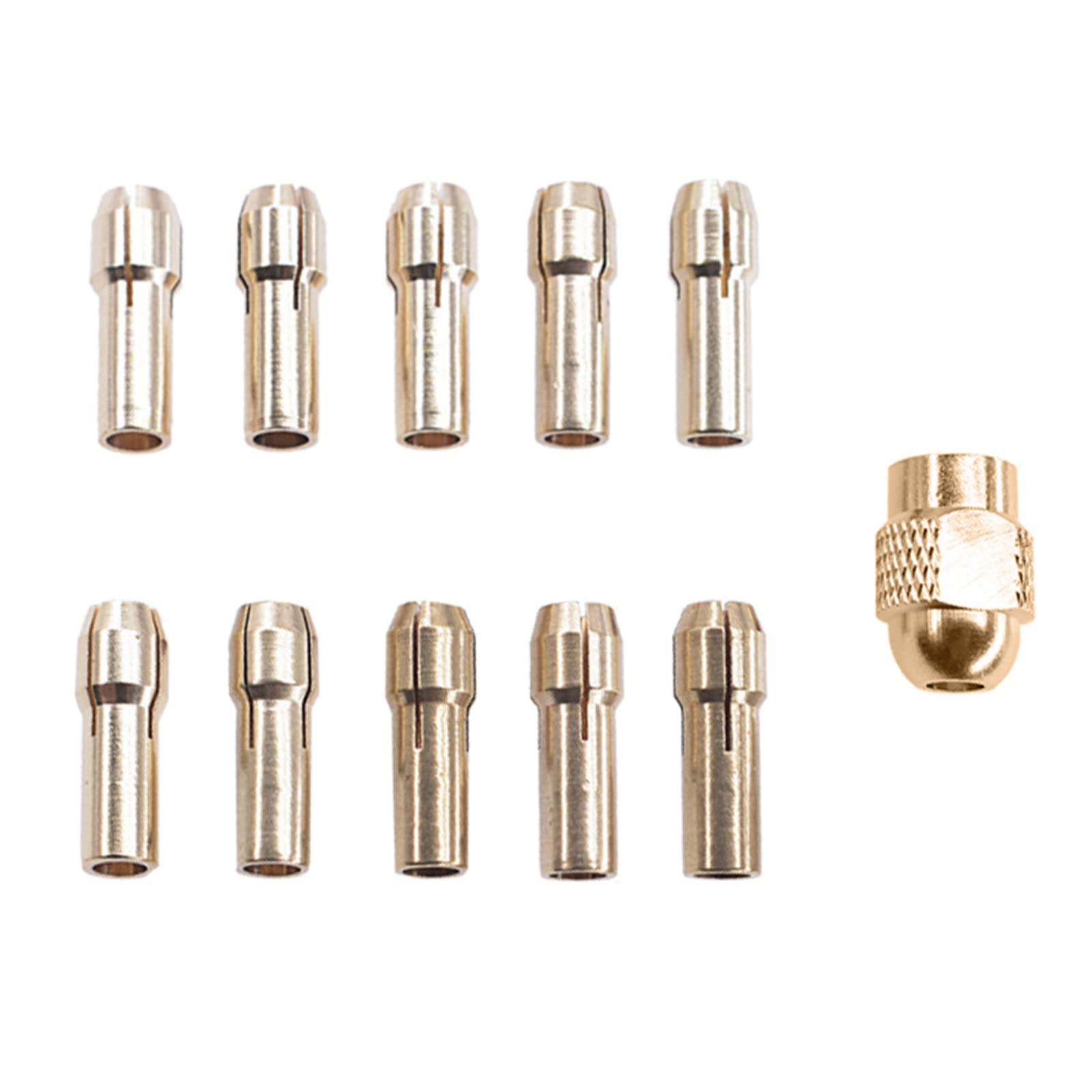 11Pcs Collet Chucks Set for Replacement Brass Rotary Drill Nut Tool 0.5-3.2mm Rotary Tool