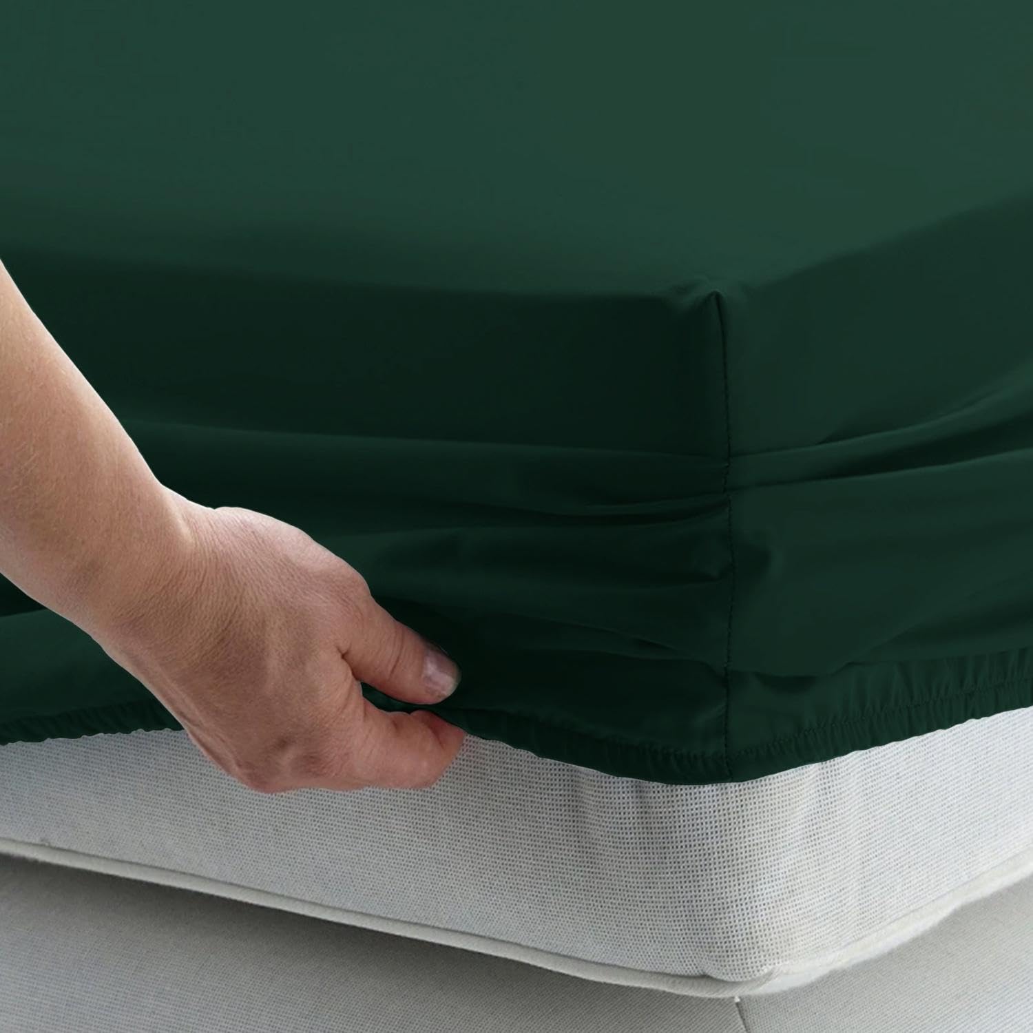 Imperial Rooms Fitted Sheet 40 Cm, Extra Deep Brushed Microfiber Bed Sheets Easy Care Soft Fitted Bed Sheet - Image 4