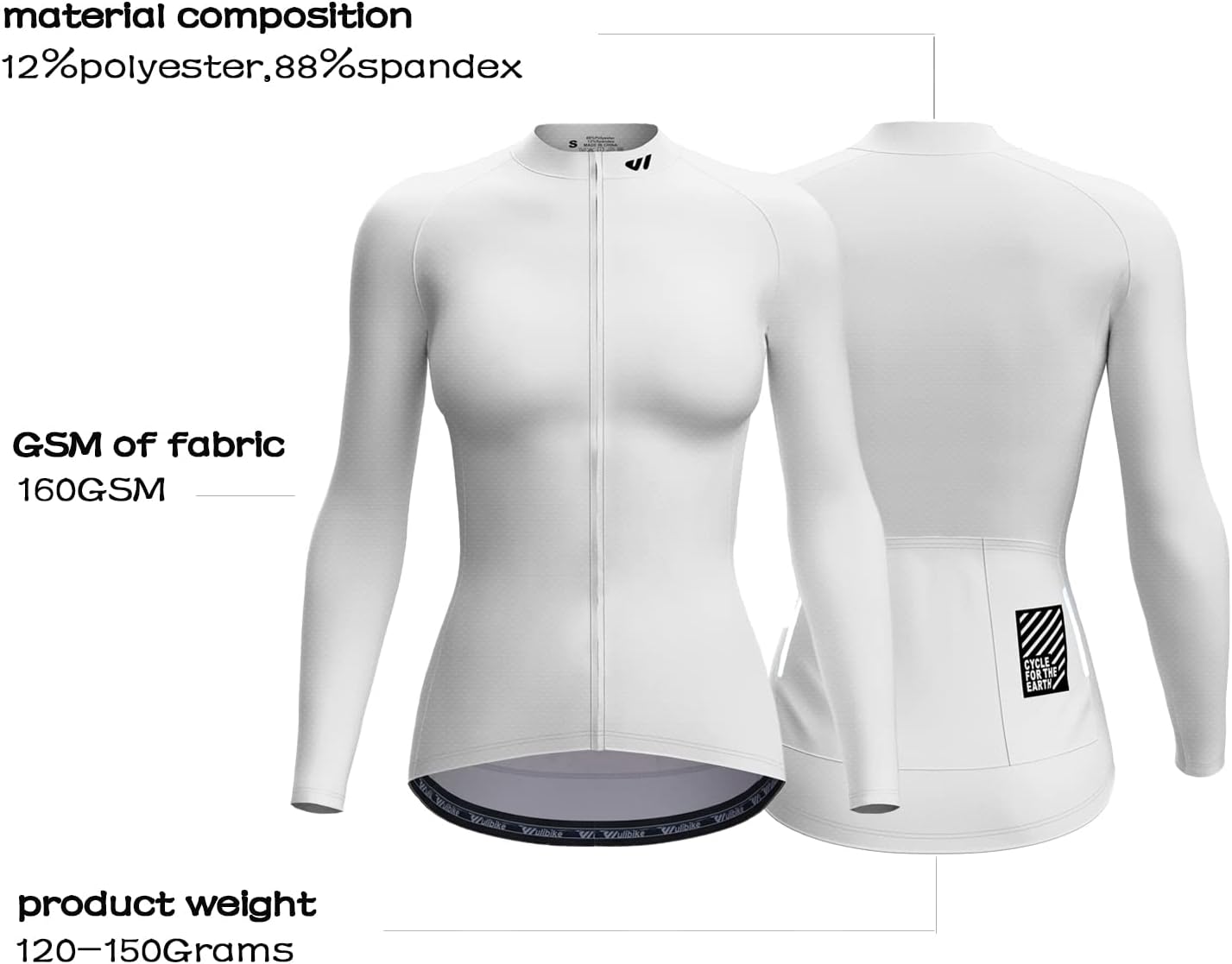 Wulibike Cycling Jersey Women Long Sleeve,Bicycle Biking Bike Shirts for Women with Pockets - Image 5