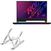 BoxWave Stand and Mount Compatible with ASUS ROG Strix Scar III - Compact QuickSwitch Stand, Portable Multi Angle Viewing Foldable Riser - Metallic Silver