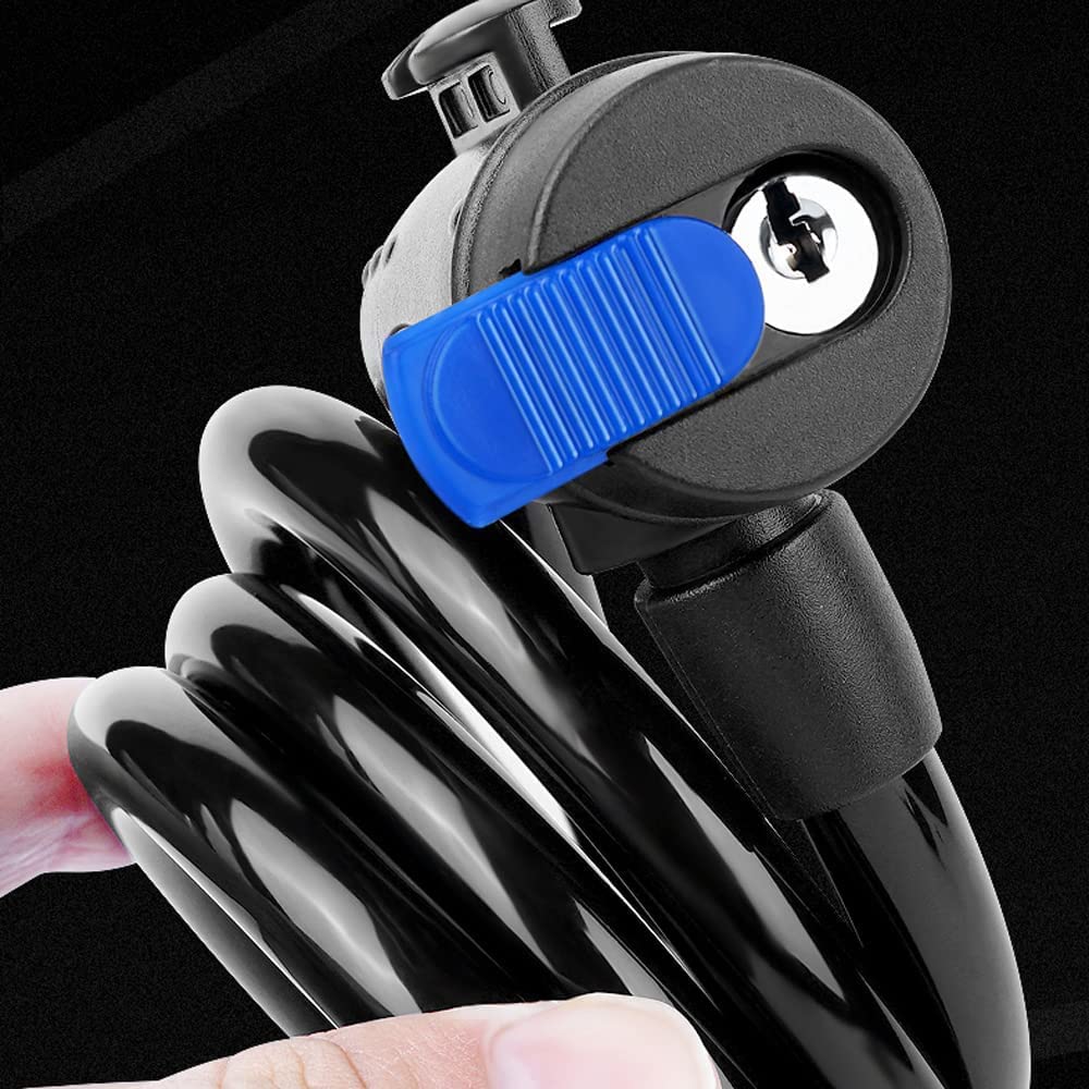 Candado antirrobo para Bicicleta con Cable, candado con Llave y Soporte de Montaje, diseño de Cubierta Antipolvo para candados de Ciclismo con Cilindro (Verde)