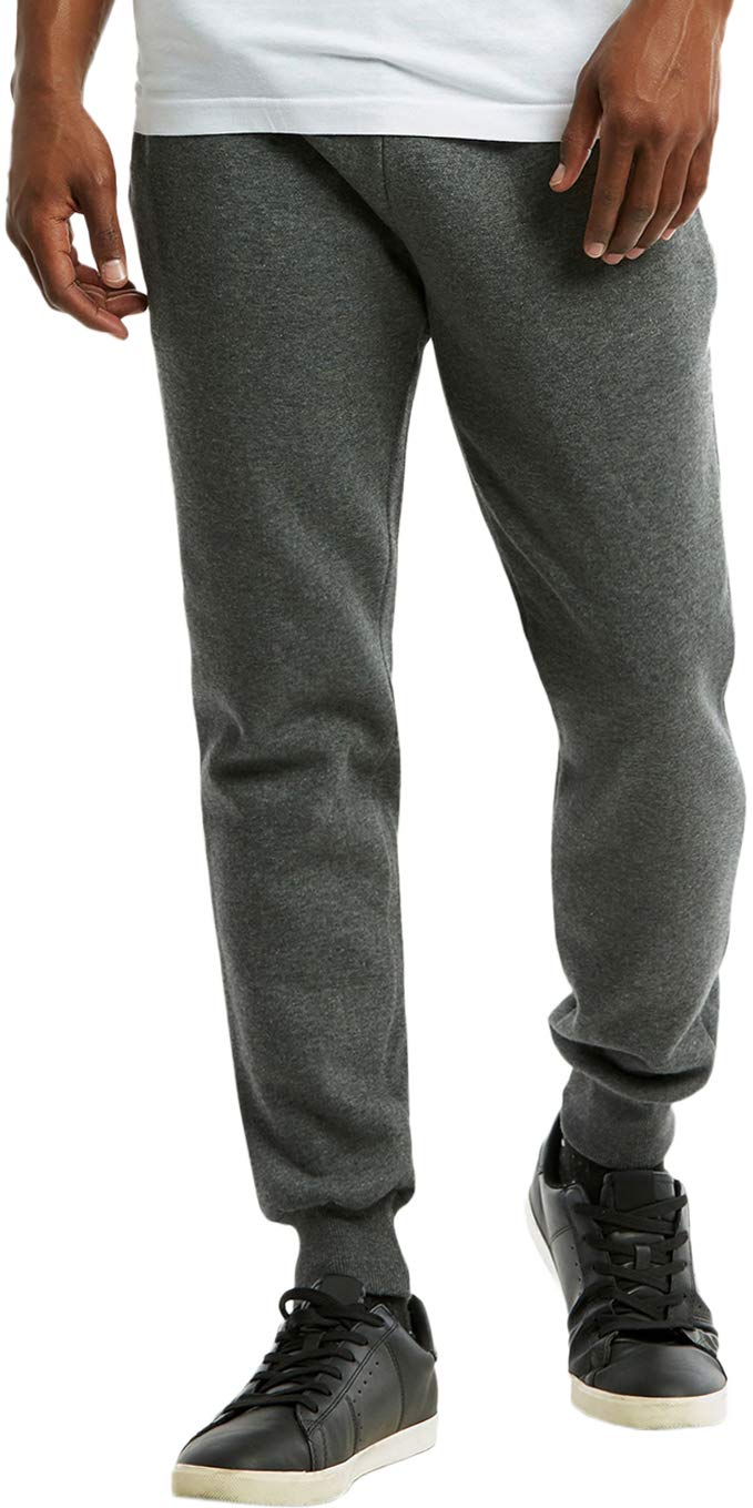 ToBeInStyle Pantalones de chándal ajustados con bolsillos laterales y estampado sólido para hombre - Gris - Medium