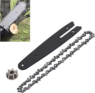 Sprocket Chainset Kit Chainsaw Chain Set, Steel Sprocket 186mm Guide Plate 230mm Chain 6in Saw Replacement Accessories for Mini Electric Chainsaw Chainsaw Chain Kit