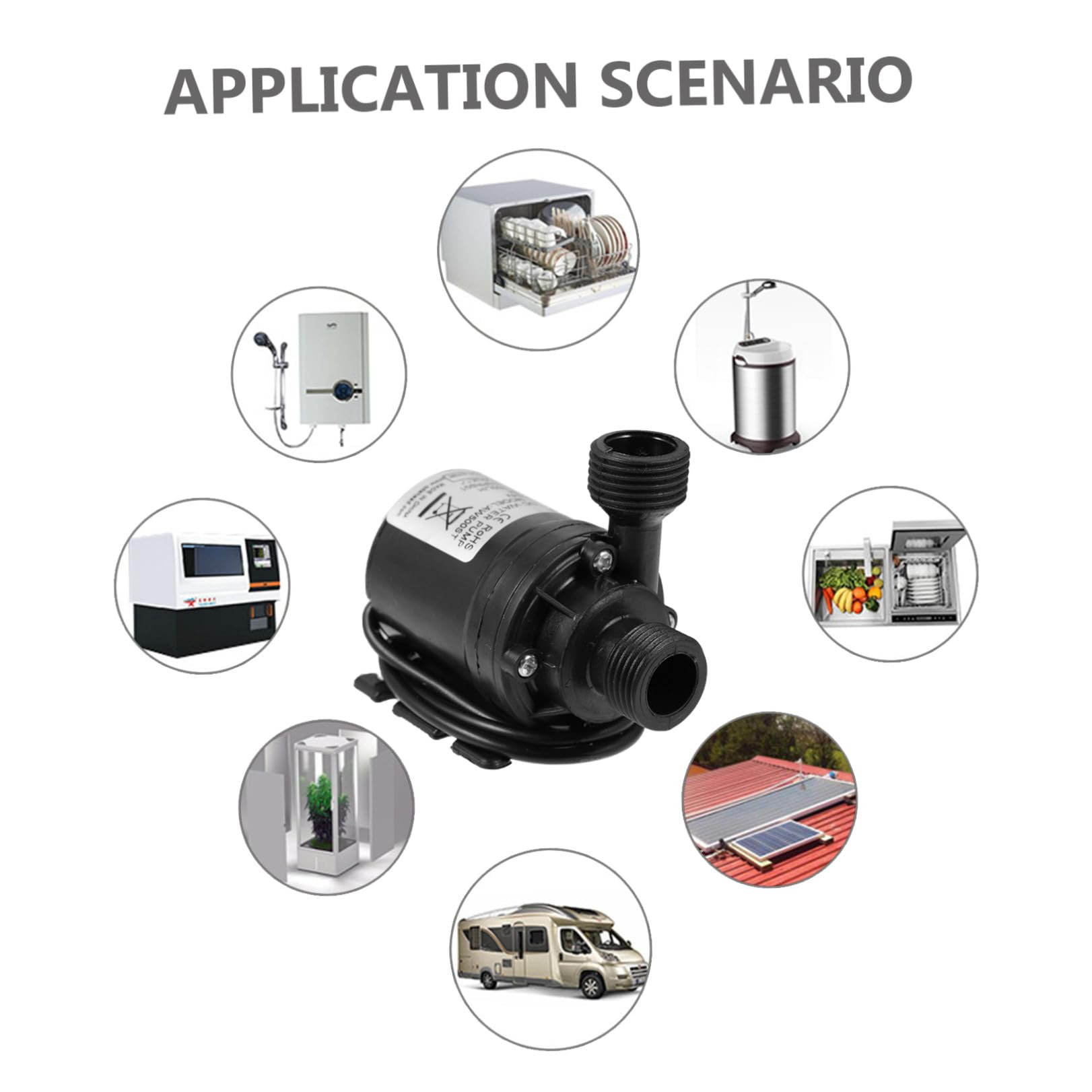 FRCOLOR Bomba Sumergible Capacidad 600-800m³/h de Agua Silenciosa Dc24v Tecnología de Reducción de Ruido, Abs Resistente para Estanques y Circulación de Agua