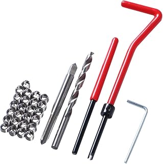 30pcs Stainless Steel Repair Kit M5 x 0.8mm Metric Thread Repair Insert Kit Compatible Hand Tool Kit for Auto Repair