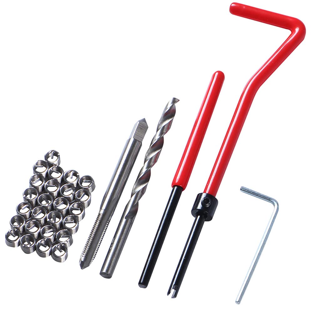30 PZ In Acciaio Inox Kit di Riparazione Filetto M5x0.8mm Metrico Filo di Riparazione Inserto Kit Compatibile Strumento Mano Set Per Auto Riparazione