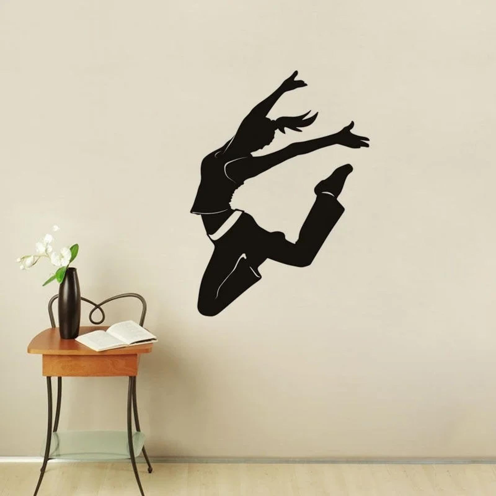 Zealplant Black /Dance Studio Wall Decor Dancer Wall Sticker Sports Wall Sticker Dance Studio Home Decor Mural