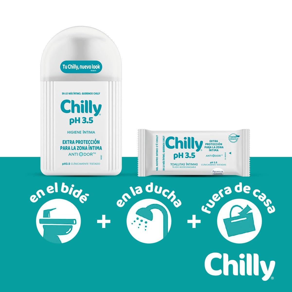 Chilly Pocket - Toallitas Ph 3.5, Íntimas Aptas Para Uso Diario, Fórmula Extra-protección, Es, 12 Unidad