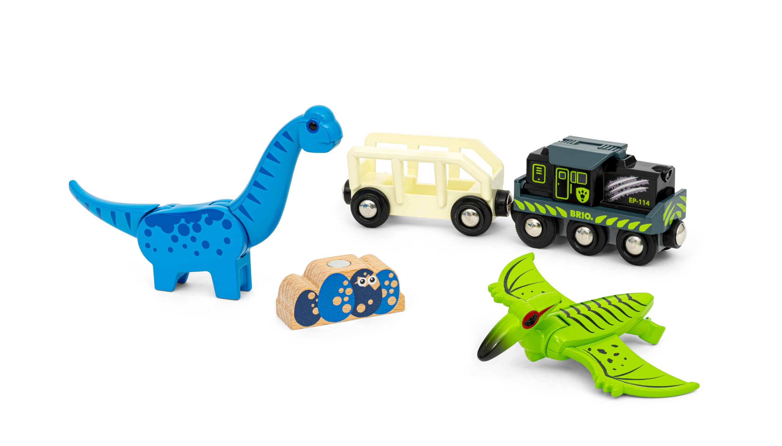 BRIO World - Treno a batteria di dinosauri 36096 - trenino giocattolo per bambini dai 3 anni in su