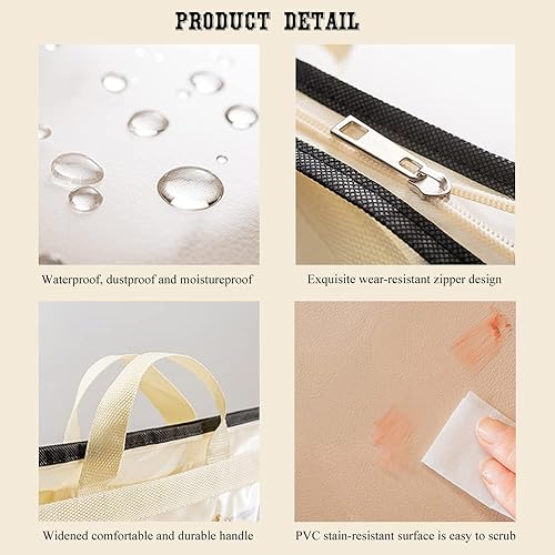 Miniatura 6 de fazhongfa 6 bolsas para el polvo para bolsos, organizador de almacenamiento de bolsos transparentes, no tejidas, bolsa colgante con cremallera y asa