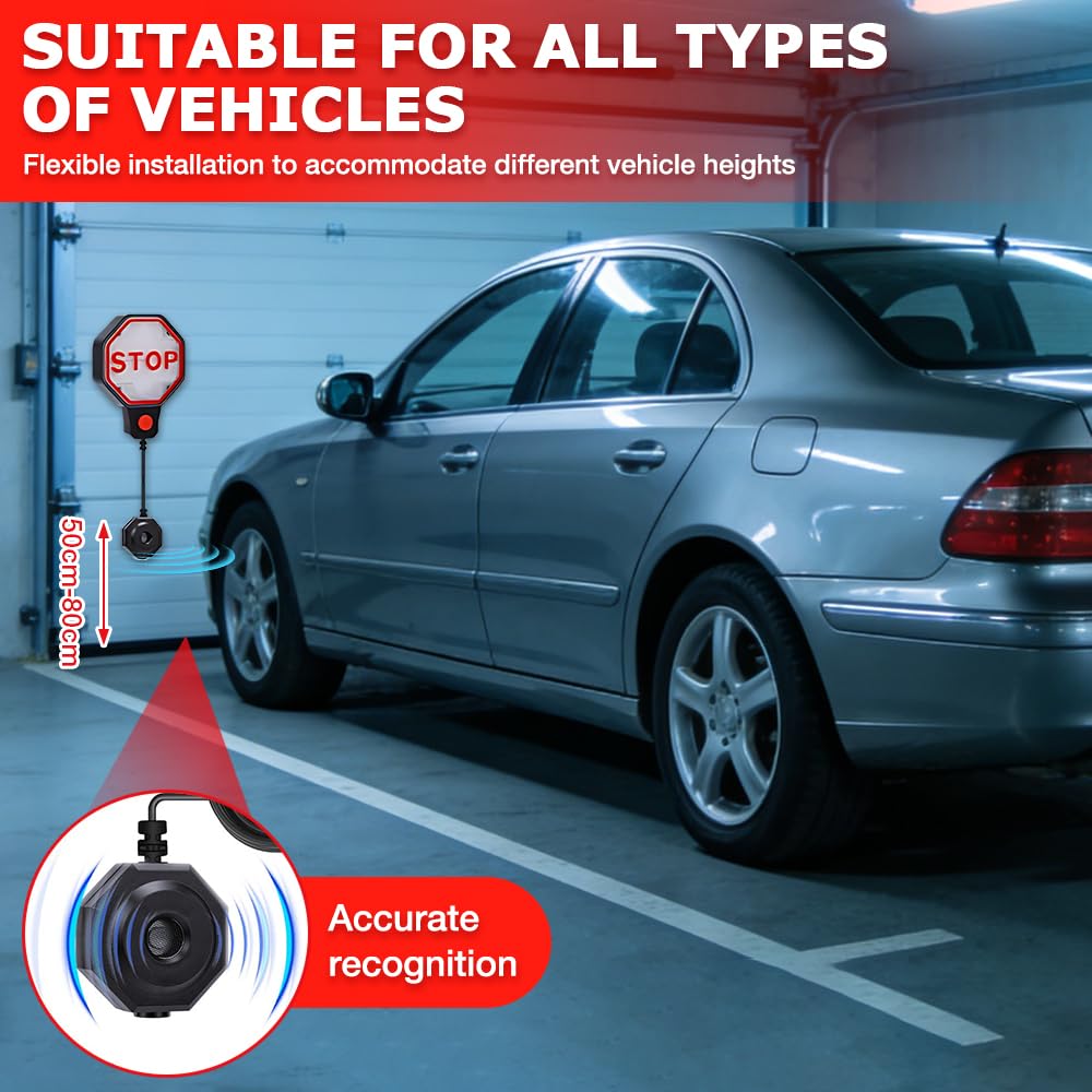 Sensore di parcheggio a ultrasuoni, garage, preciso, misurazione della distanza, segnale di avvertimento acustico, garage, montaggio a parete, sistema di parcheggio preciso per garage