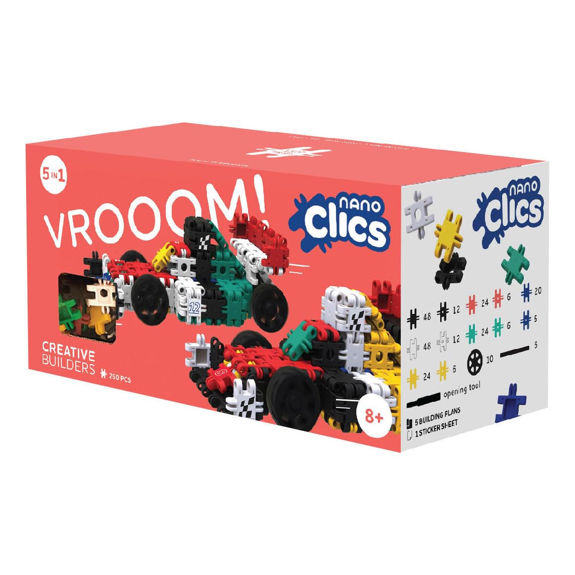 Nano Clics Fantasy Builders 250, construction toys for children ages 8 and up, creative educational toys in a 250 piece set, building blocks for girls and boys, durable toys