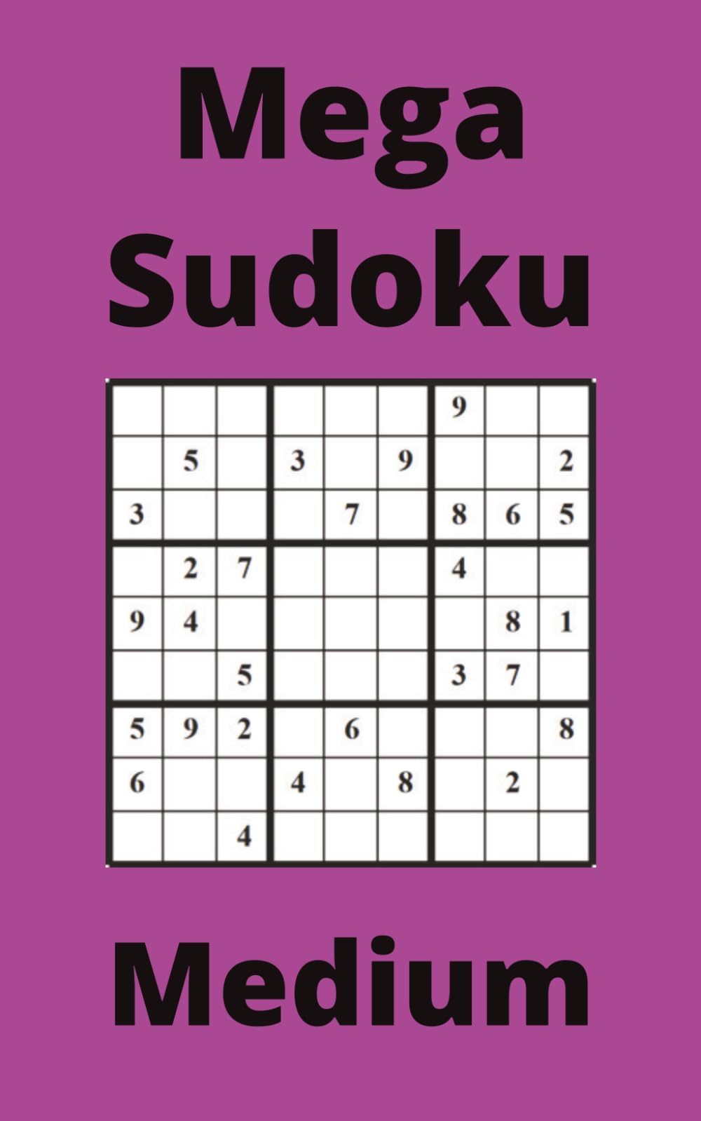 Purple Mega Sudoku Book, 9x9 Puzzles, 200 Pages, 5x8, Medium