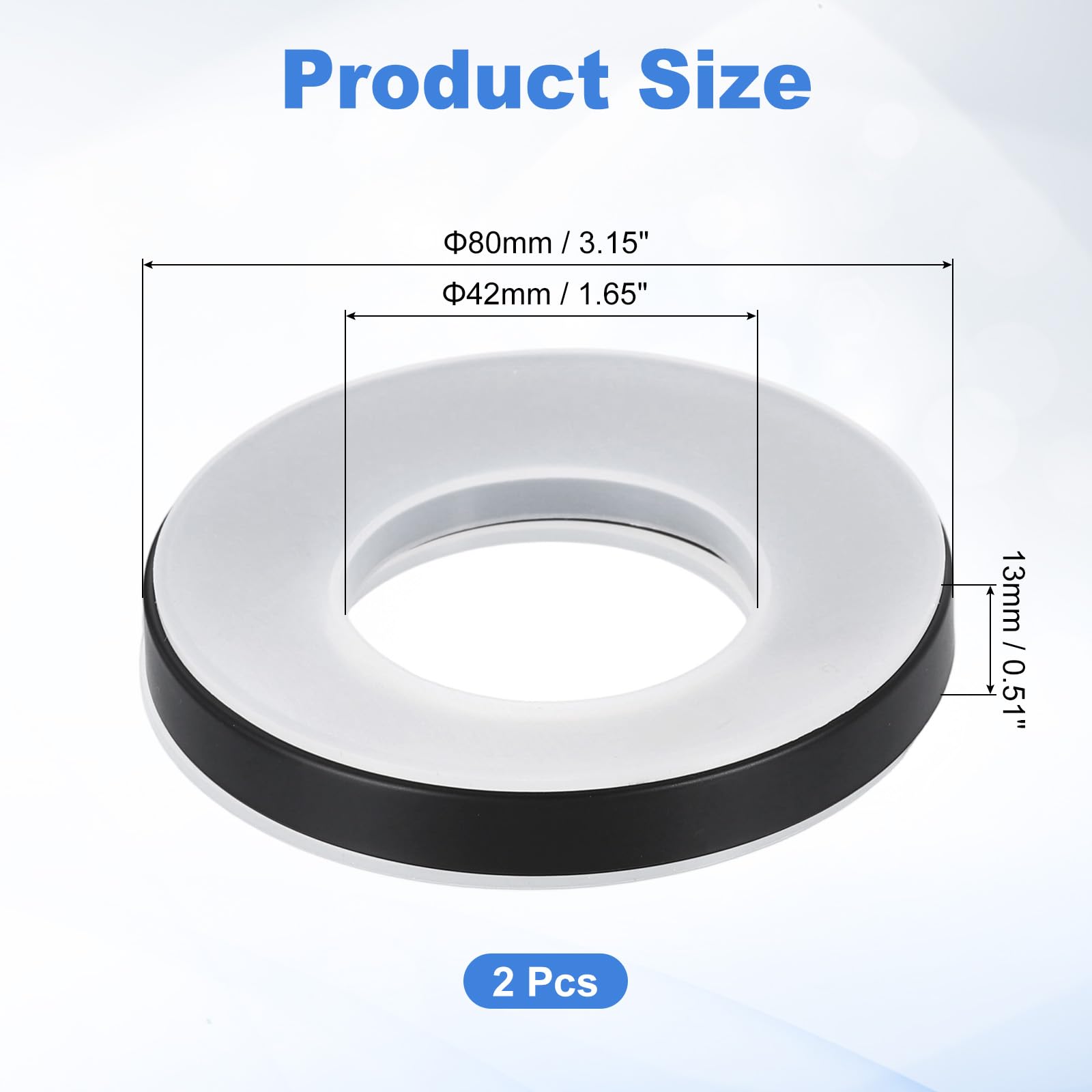 sourcing map 2 anelli di montaggio per lavabo da bagno, base di supporto in plastica per scarico del lavello per lavelli in ceramica e vetro da appoggio, nero