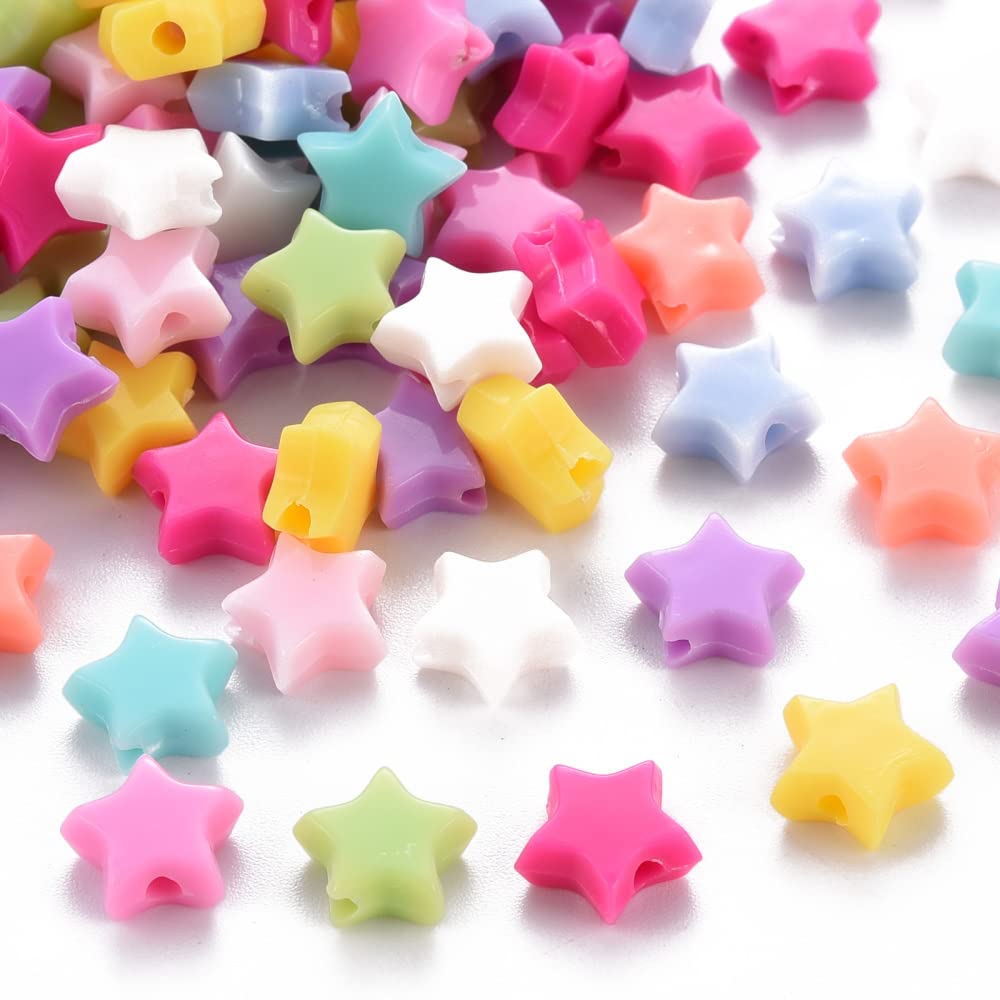 DanLingJewelry 3350 Pcs Random Acrylic Star Shape Colorful Pony Beads for Jewelry Crafts