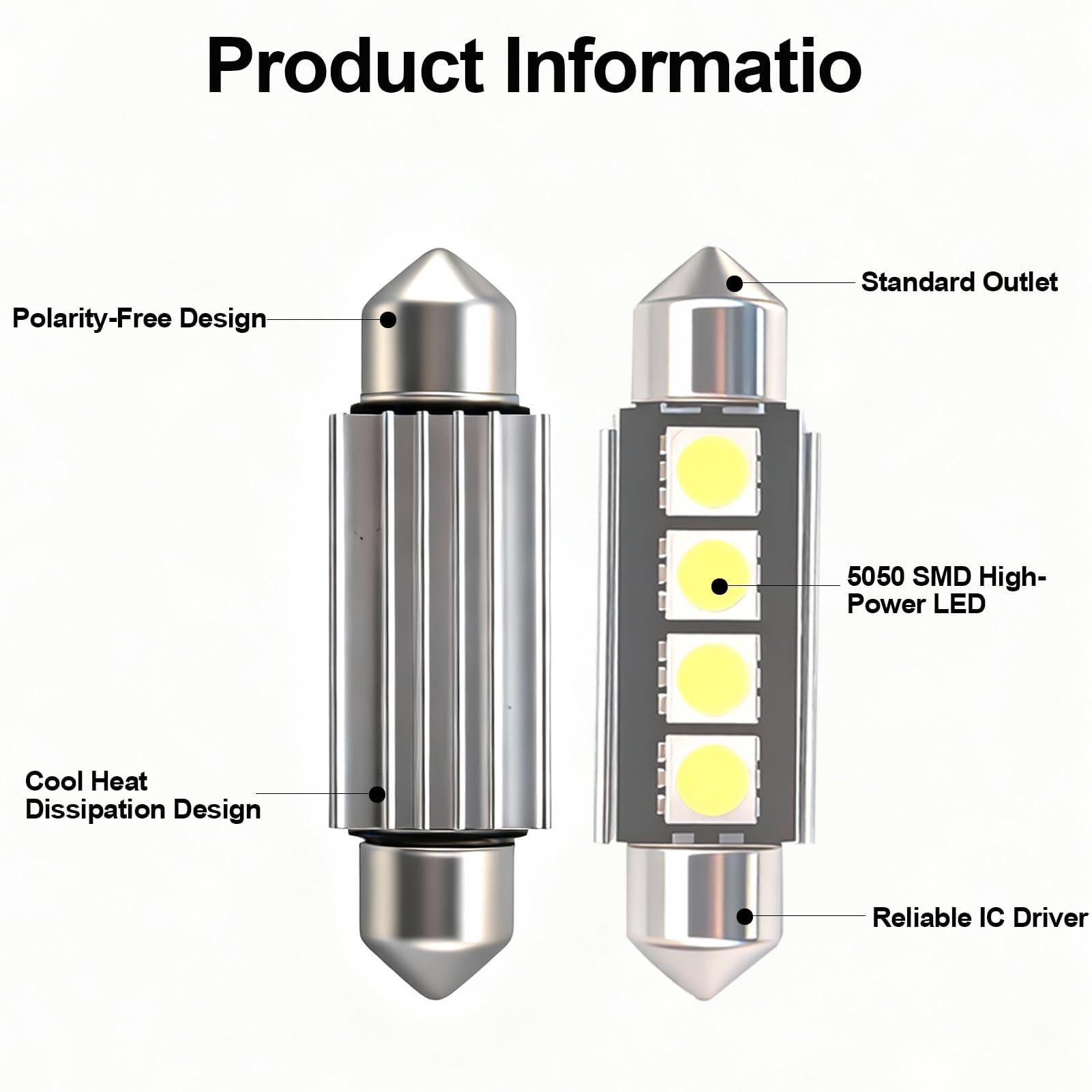 HOMTRAK Kit 23 Bombillas luces LED Interior Coche 6000K Blanco Xenón, Sin Errores, C5W Festoon 31/36mm + T10 W5W 168 194 2825, para Domo Mapa Puertas Maletero Matrícula luces interiores para coche — view 3