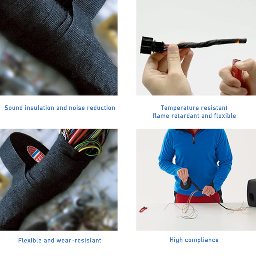 5 Rolls Cloth Tape Adhesive Looms Wire Harness 19mm × 15m Black For Car Auto - Foto 4