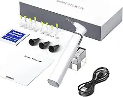 Fone de ouvido sem fio com câmera, visão dupla, fone de ouvido WiFi de 3,9 mm com resolução 720p HD e 6 luzes LED, adequado para crianças e adultos. (WHITE)