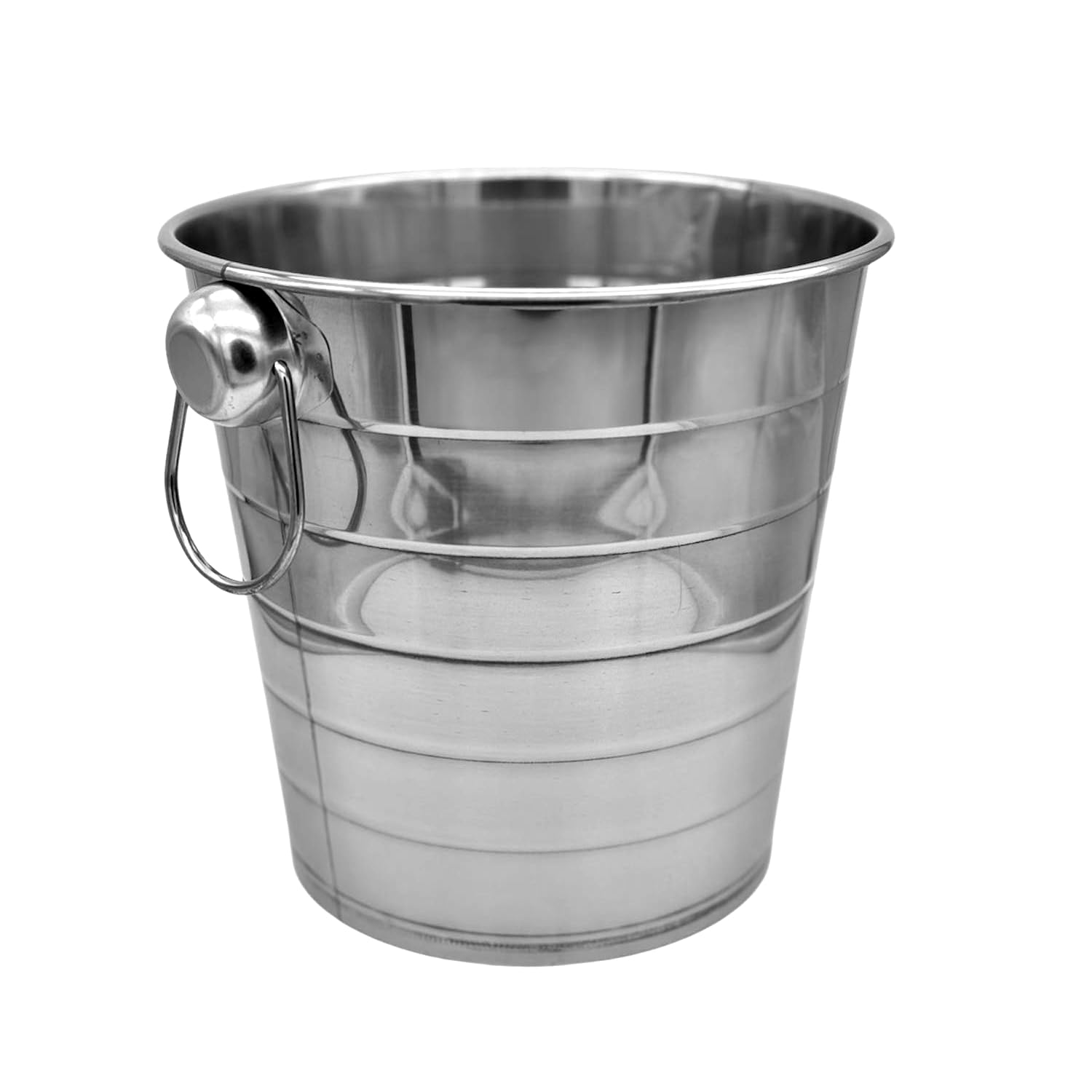 Oceano Secchiello Portaghiaccio in Acciaio Inox Secchio in Metallo per Ghiaccio 2 Maniglie Secchiello per Bottiglie Vini Champagne Feste Eventi (5 L)