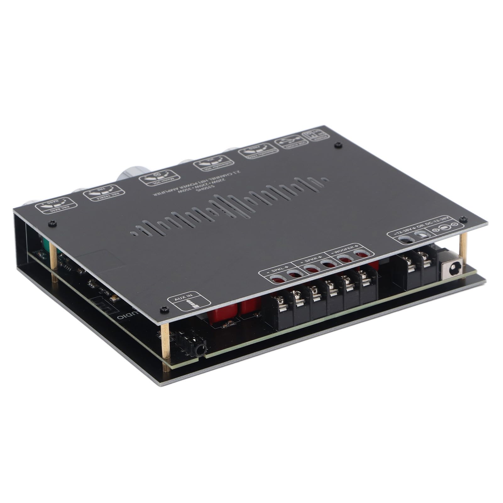 BT 5.1 Amplificatore Scheda stereo 2.1 Canale 350W 220W x 2 Modulo amplificatore audio Bluetooth ad alta potenza con controllo dei bassi di ingresso USB Aux per il audio audio