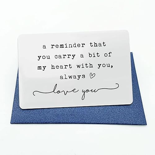 Vista 2 de Wallet Insert, Engraved Gift For Him, Valentines Day Gift, Birthday Gift, Hubby Gift, Engraved Wallet Insert Card, Reminder You Carry My Heart