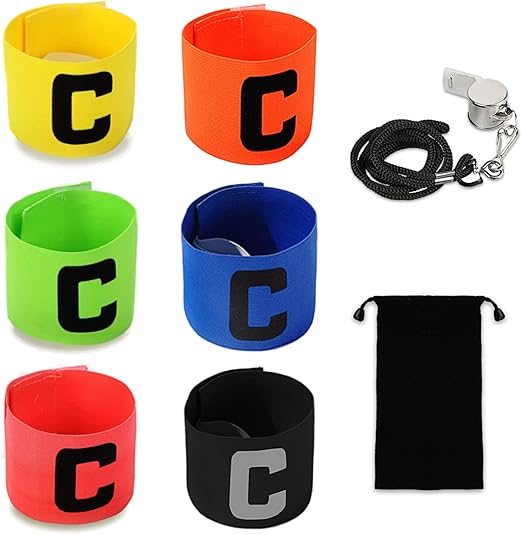TCJJ 6PCS Captains Armbands Adjustable, Football Captains Armbands for