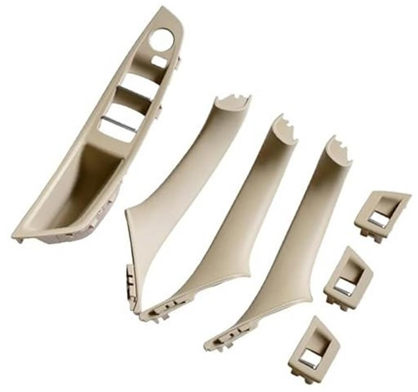 Demulax Model A Beige White Interior Front Door Armrest Panel Trim Pull Handle Set Replacement, For Bmw, 5 Series F10 F11 F18 520I 523I 525I 528I 535I 51417225852 Vehicle Interior Door Handle(Model A Beige White)