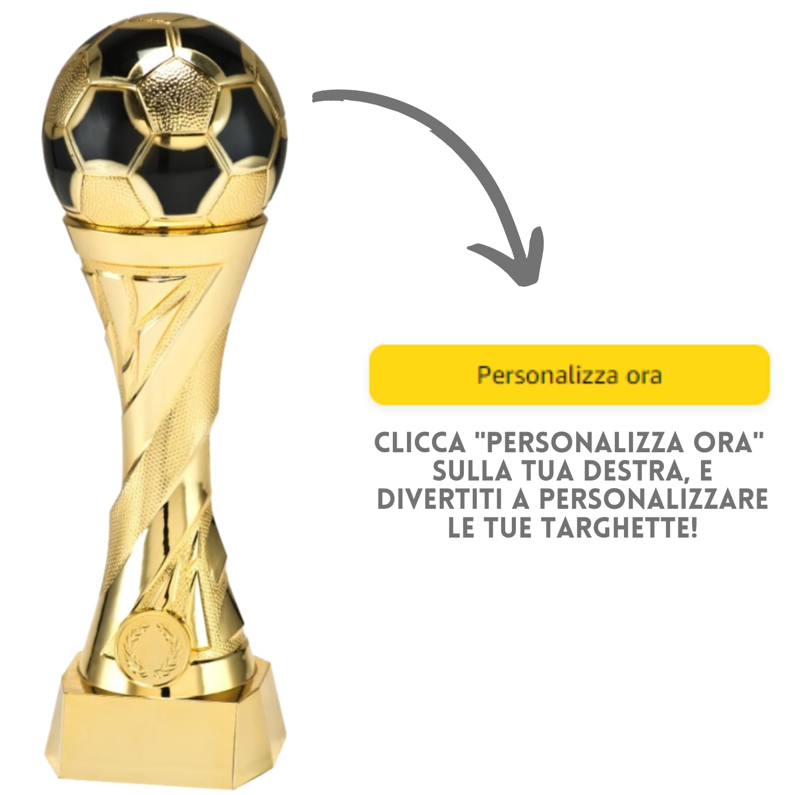 Premiazioni Calcio Personalizzate Coppe, Trofei e Premi Sportivi Calcistici con Targhetta Personalizzata Premio Giocatore, Portiere, Capocannoniere e Squadra