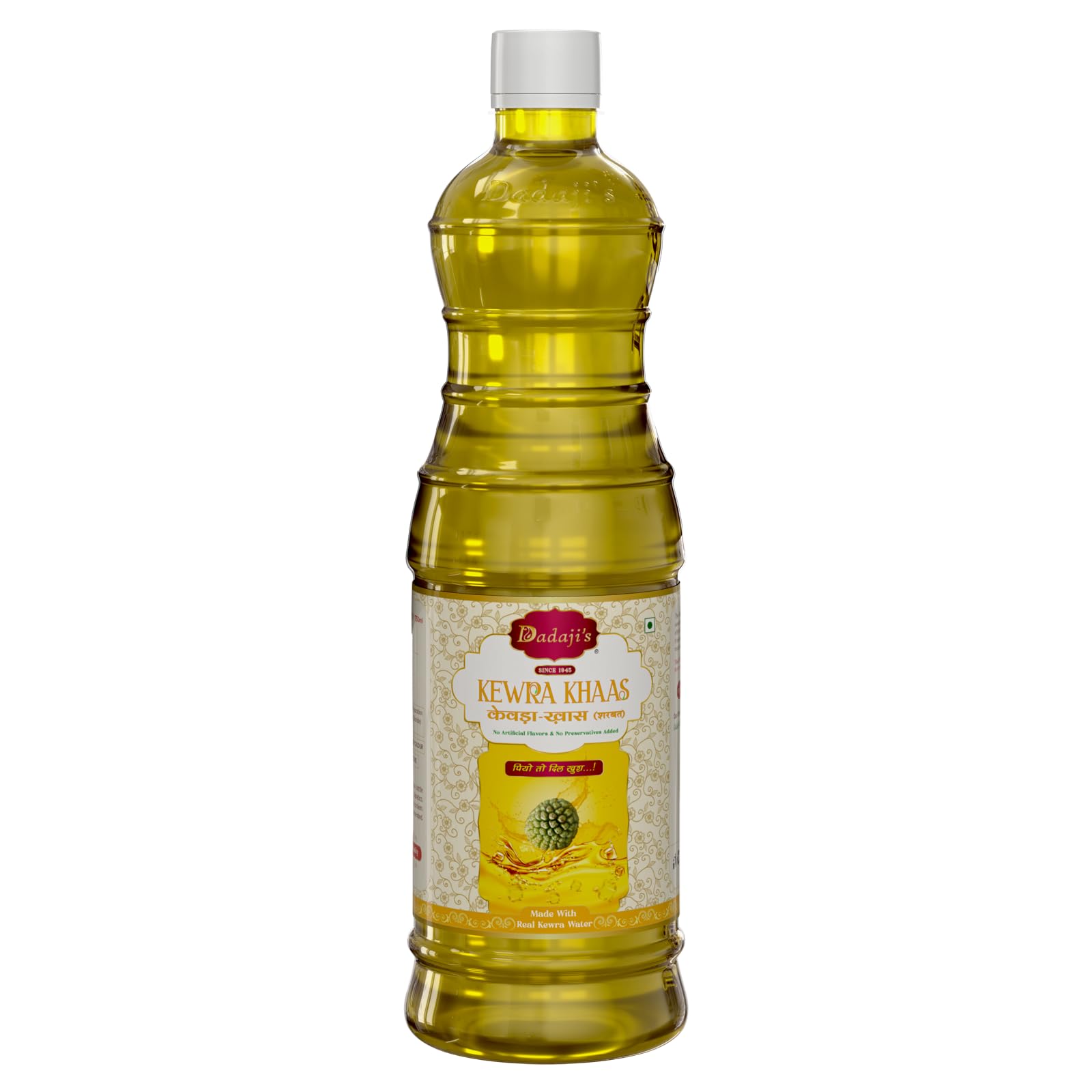 Dadaji's Kewra Khaas Sharbat - Authentic Kewra Syrup for Refreshing Beverages & Desserts | Delightful Floral Aroma & Natural Flavor | Perfect Summer Drink (750ml)