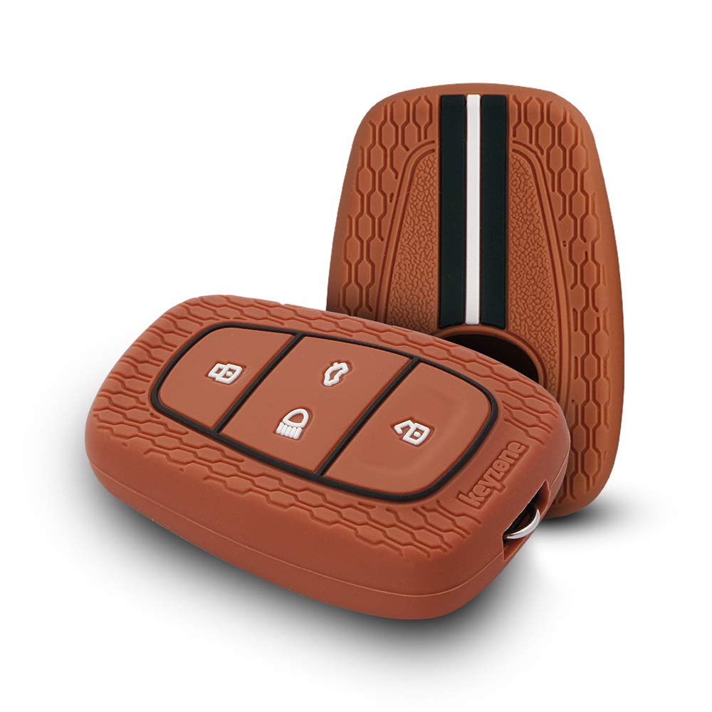 Keyzone® Striped Silicone Key Cover Compatible for Tata Nexon, Harrier, Altroz, Tigor BS6, Punch, Safari 2021, Safari Gold 4 Button Smart Key (Brown) (B08G4B75QG) Amazon Price History, Amazon Price Tracker