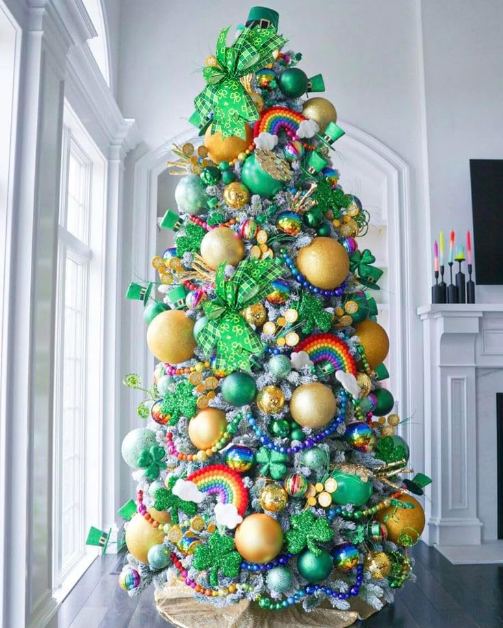 Large St. Patrick's Day Bows for Wreath 10X12 inch Green Shamrock Bow Tree Topper Bows for Front Door Saint Patrick's Day Decorations Supplies - Image 5